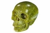 Realistic, Polished Jade (Nephrite) Skull #151133-2